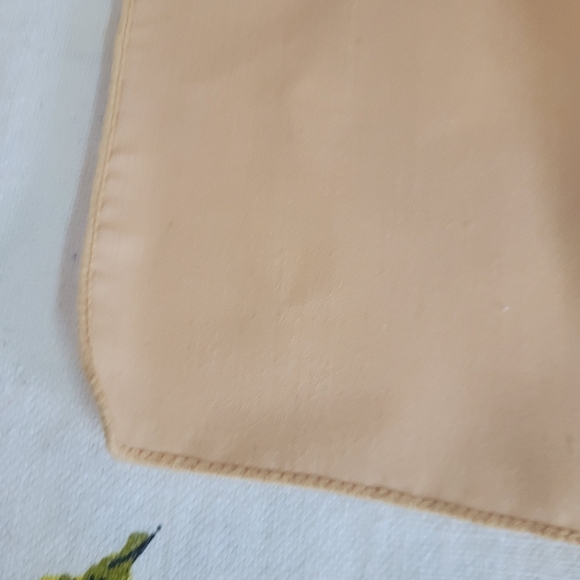 Vintage Square Cotton Blend Light Brown Napkins White Set of 4 Neutral - Picture 6 of 8